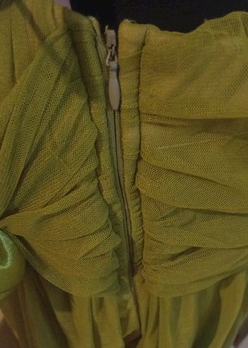 Askılı Drapeli Uzun Kadın Abiye Elbise - Görsel 8