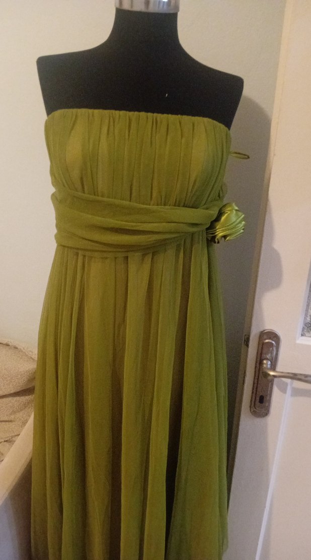 Askılı Drapeli Uzun Kadın Abiye Elbise - Görsel 5