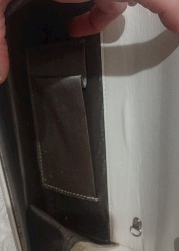 Bej Deri Kadın Portföy Çanta - Görsel 5