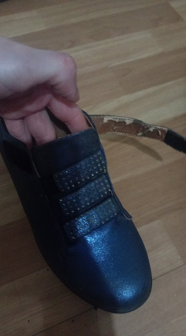 Mavi Parlak Dolgu Topuklu Kadın Spor Ayakkabı - Görsel 3