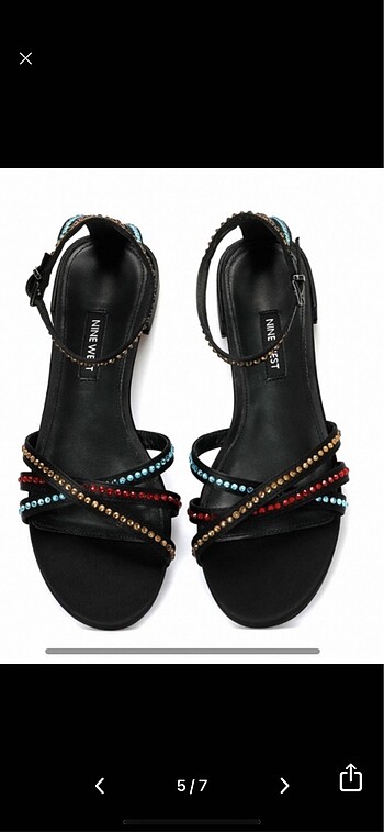 Taşlı sandalet - Görsel 5