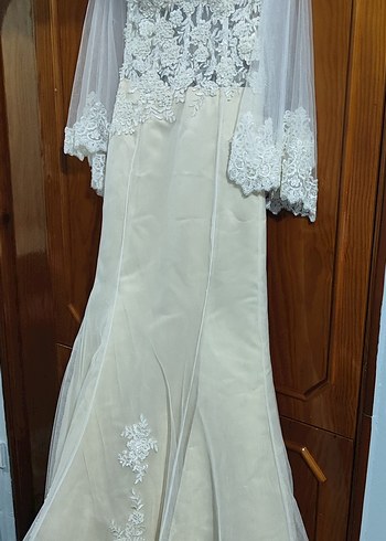 Mermaid Yarasa Kollu Vintage Gelinlik (Özel Tasarım, El İşi)* - Görsel 11