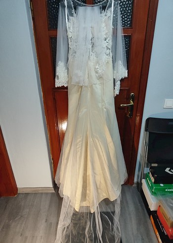 Mermaid Yarasa Kollu Vintage Gelinlik (Özel Tasarım, El İşi)* - Görsel 6
