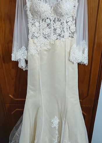 Mermaid Yarasa Kollu Vintage Gelinlik (Özel Tasarım, El İşi)* - Görsel 10