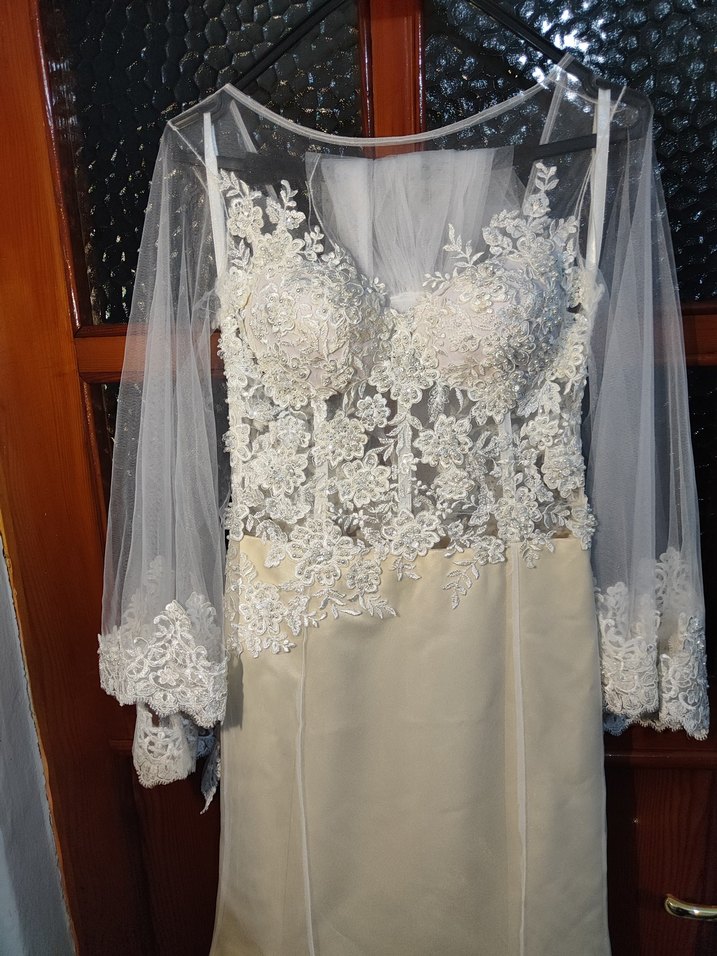 Mermaid Yarasa Kollu Vintage Gelinlik (Özel Tasarım, El İşi)* - Görsel 3