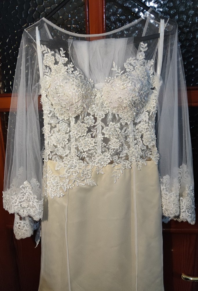 Mermaid Yarasa Kollu Vintage Gelinlik (Özel Tasarım, El İşi)* - Görsel 4