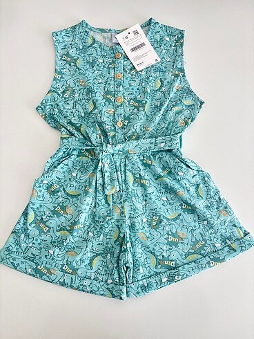Zara 7/8 yaş Dino desenli kız çocuk tulum