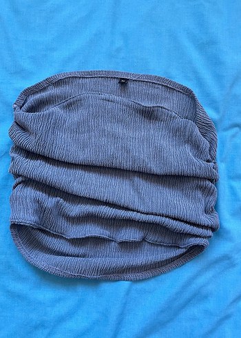 Kadın mavi örme bluz - Görsel 4