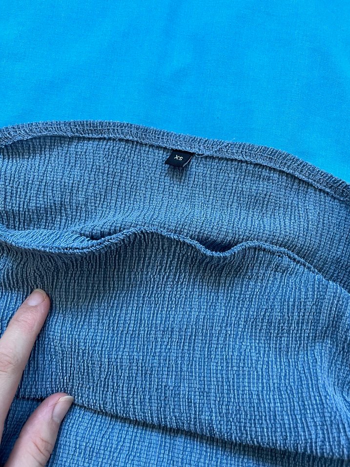 Kadın mavi örme bluz - Görsel 5