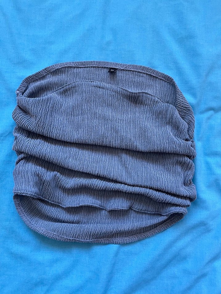 Kadın mavi örme bluz - Görsel 4