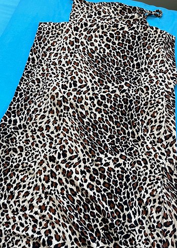 Leopar desenli uzun elbise - Görsel 2