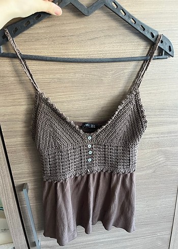 Siyah Örgü V Yakalı Askılı Kadın büstiyer - Görsel 3
