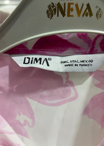 Diğer Pembe Çiçekli V Yaka Uzun Kollu Kadın Gömlek