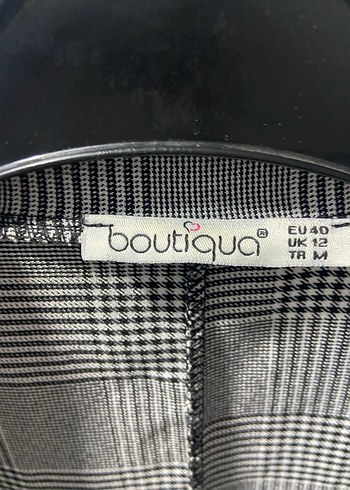 Ekose Desenli Gri Kadın Blazer Ceket - Görsel 3