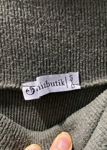 Yüksek Yakalı Uzun Kollu Gri Triko Elbise - Görsel 3