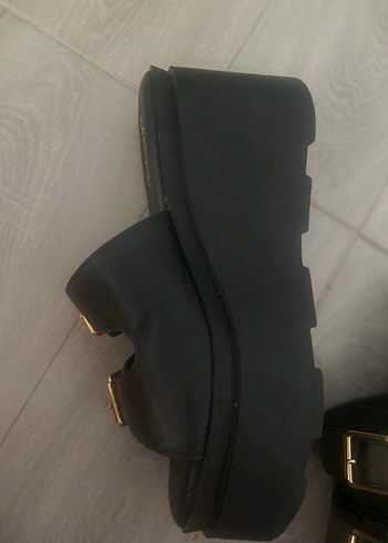 DERIMOD Siyah Kadın Platform Topuklu Sandalet - Görsel 4