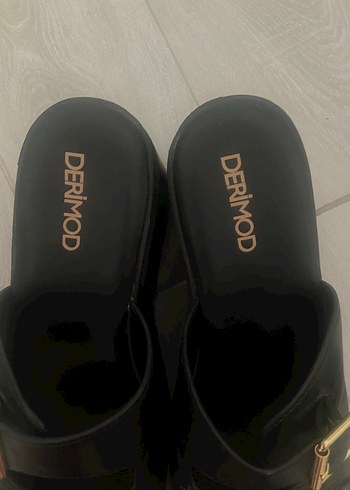 DERIMOD Siyah Kadın Platform Topuklu Sandalet - Görsel 7