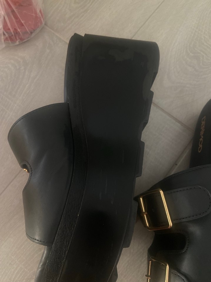 DERIMOD Siyah Kadın Platform Topuklu Sandalet - Görsel 2