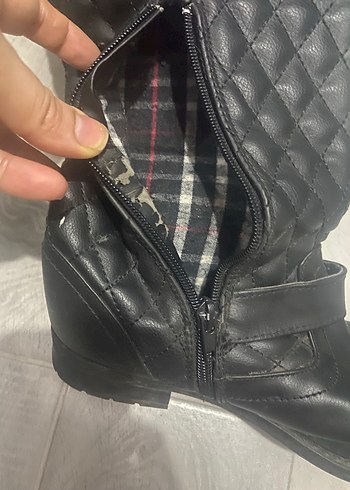 Kadın Siyah Deri Tokalı Dizüstü Bot - Görsel 7