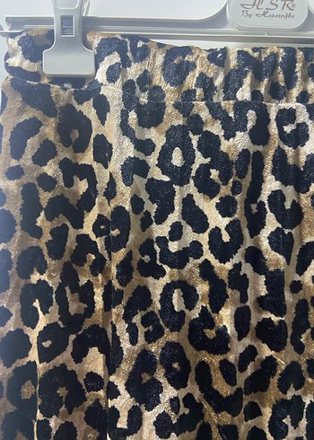 Leopar Desenli Uzun Pilili Kadın Etek - Görsel 4