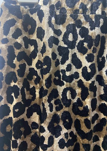 Leopar Desenli Uzun Pilili Kadın Etek - Görsel 3