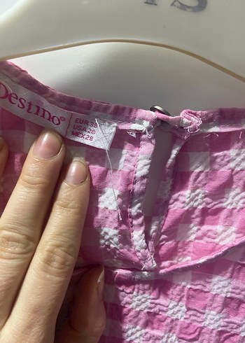 Pembe Bağlama Desenli Uzun Kollu Elbise - Görsel 5