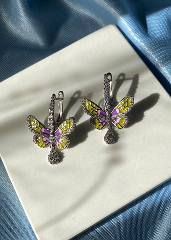 Accessorize Renkli İşlemeli Kelebek Xuping Küpeler