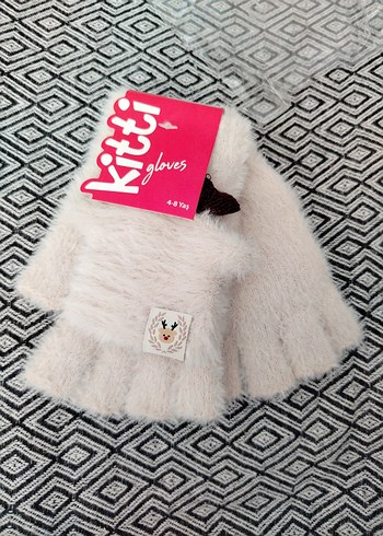 Kitti Çocuk Beyaz Yumuşak Kapaklı Eldiven - Görsel 2