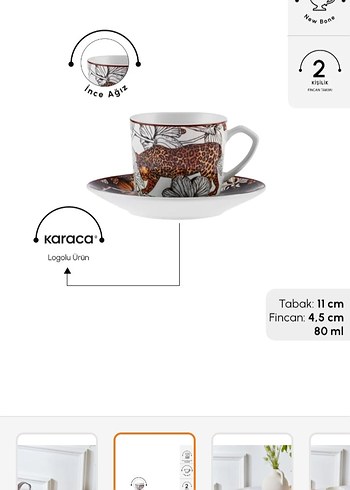 Karaca karaca tiger fincan ikili takım