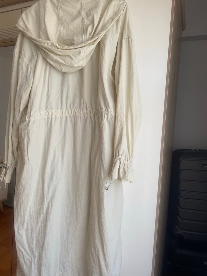 Stradivarius Beyaz Keten Hamile Gömleği - Görsel 5