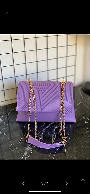 Zara Kadın lila iki bölmeli çanta