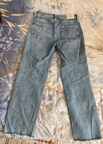 26 Beden Gri Mavi Tie-Dye Denim Kadın Jean