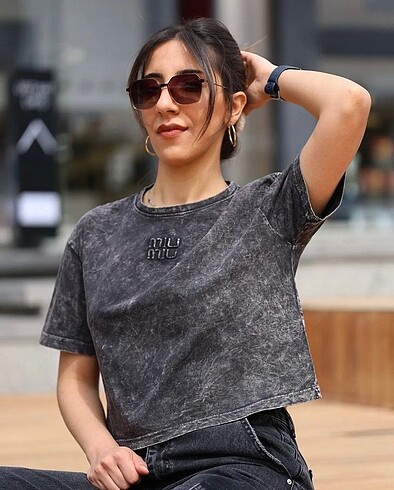 Miu Miu MİU CROP TİŞÖRT