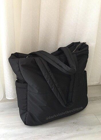  Beden siyah Renk puf çanta