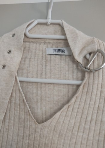 Bej Keten Hamile Uzun Kollu Robalı Kazak,standart beden - Görsel 2