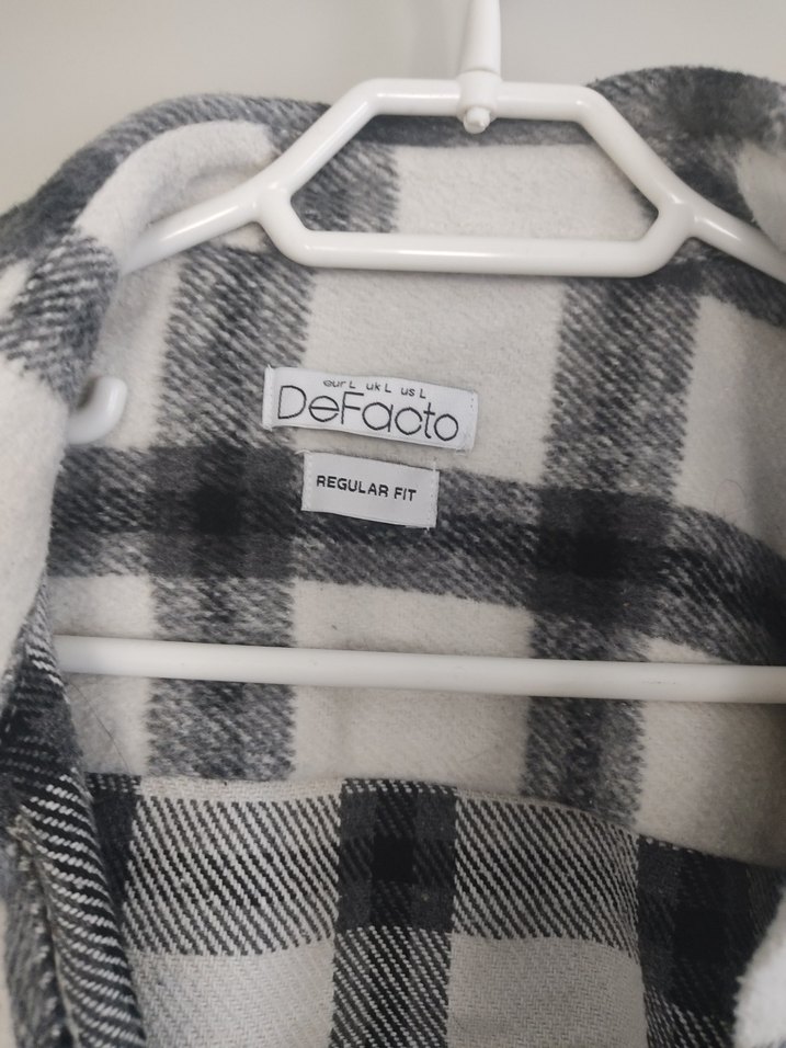 Gri Ekose Pamuklu Salaş erkek Gömlek - Görsel 2