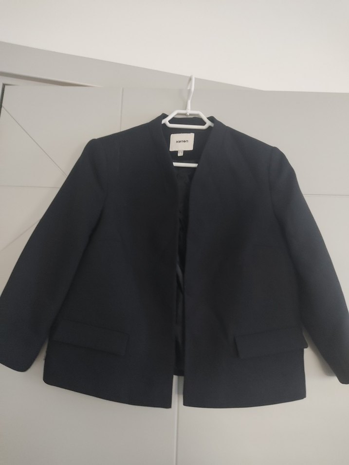 Kadın Siyah Notch Yaka Blazer - Görsel 4