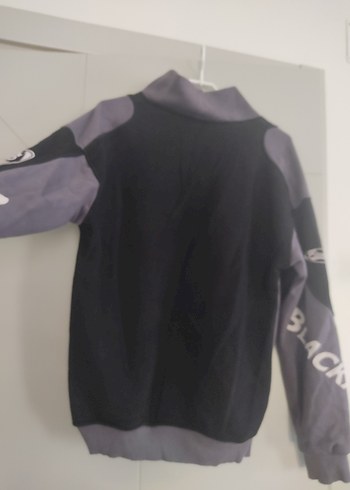 Erkek Siyah Gri Fermuarlı Sweatshirt - Görsel 2