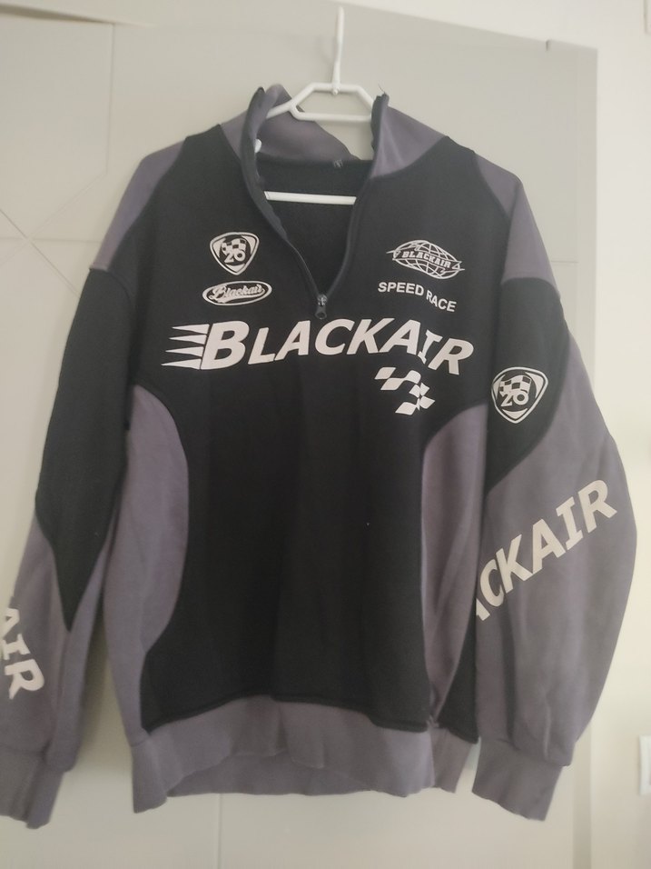 Erkek Siyah Gri Fermuarlı Sweatshirt - Görsel 4