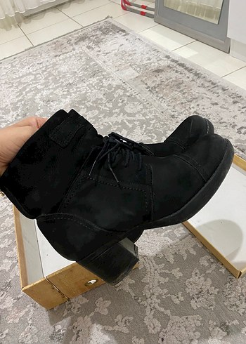 Hakiki deri bot kısa topuklu