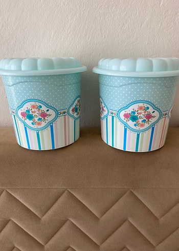 Vintage deterjanlık Pastel Mavi çiçek Desenli
