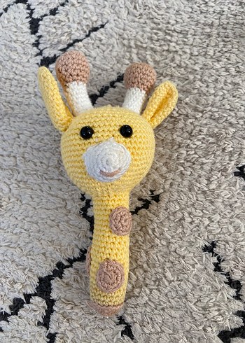 Sarı Örgü Zürafa amigurümi Oyuncak