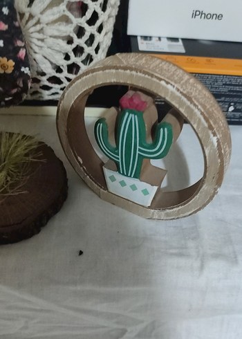 ahşap kaktüs biblolar  . birisi kumaş - Görsel 4