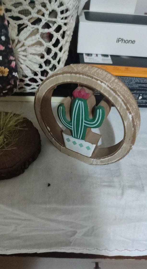 ahşap kaktüs biblolar  . birisi kumaş - Görsel 4