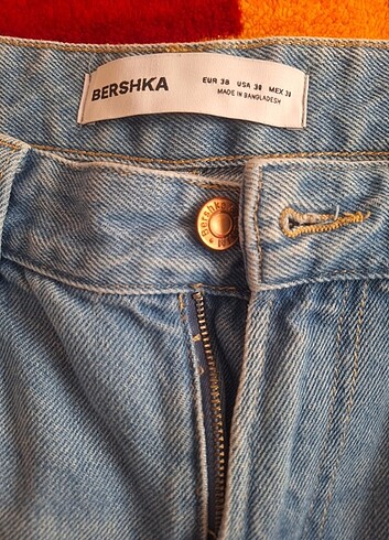 30 Beden mavi Renk Bershka Açık Mavi Erkek Baggy Jean