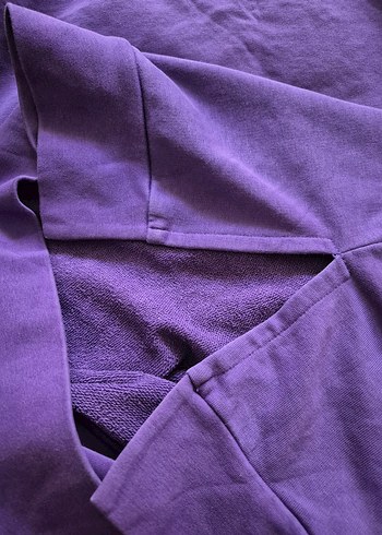 m Beden Kadın Mor Basic Sweatshirt