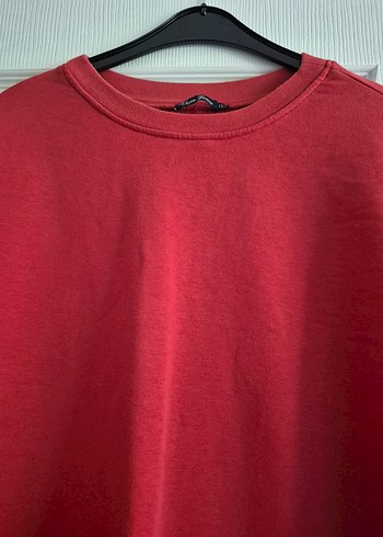 l Beden Koyu Kırmızı Oversize Sweatshirt