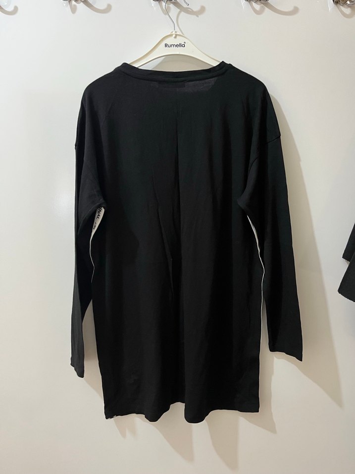 Siyah Uzun Kollu Kadın Tişört - Görsel 3