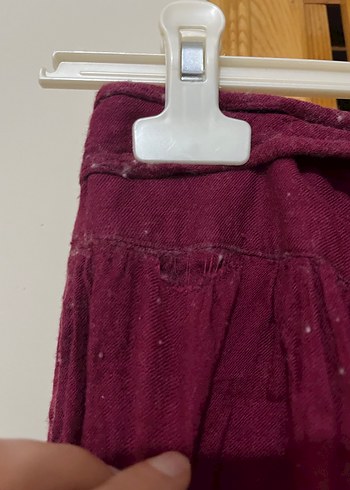 Bordo Bohem Uzun Keten Etek - Görsel 3