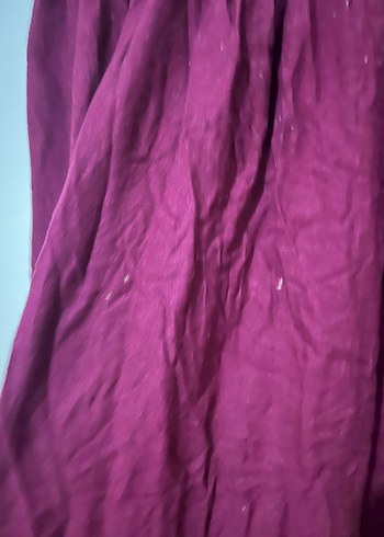 Bordo Bohem Uzun Keten Etek - Görsel 5